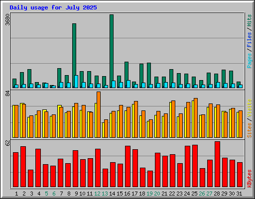 Daily usage for July 2025